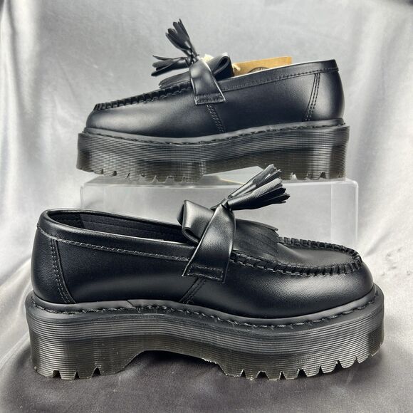 Dr. Martens V Adrian Quad Mono Shoes Black Platform W 7 / M 6 EU 38 Vegan 90s - Picture 14 of 16